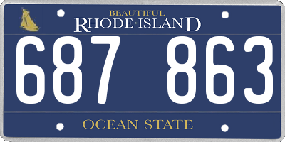RI license plate 687863