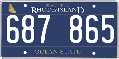 RI license plate 687865