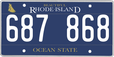 RI license plate 687868
