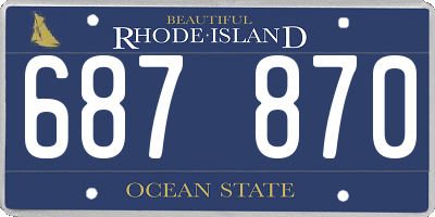 RI license plate 687870