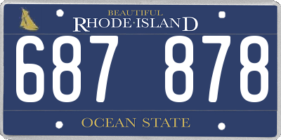 RI license plate 687878