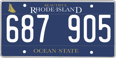 RI license plate 687905