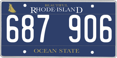 RI license plate 687906