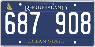 RI license plate 687908