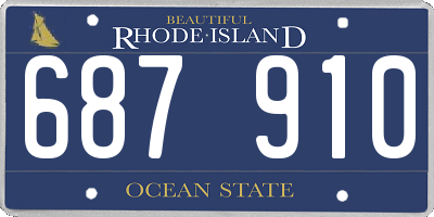 RI license plate 687910
