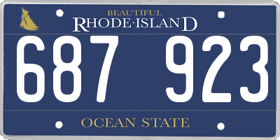 RI license plate 687923