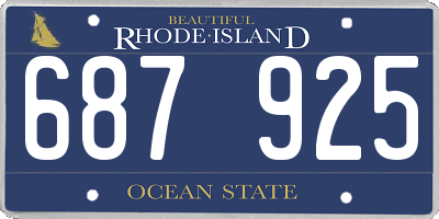 RI license plate 687925