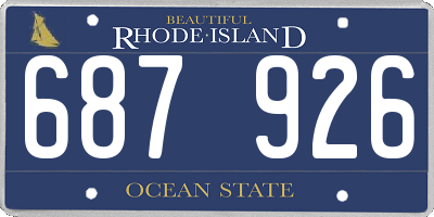 RI license plate 687926