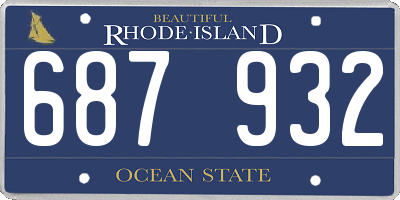 RI license plate 687932