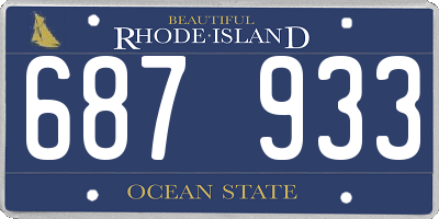 RI license plate 687933
