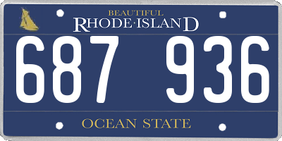 RI license plate 687936