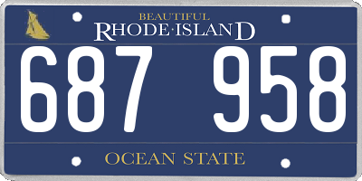 RI license plate 687958