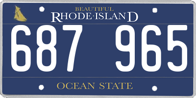 RI license plate 687965