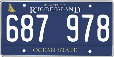 RI license plate 687978