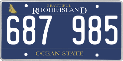 RI license plate 687985
