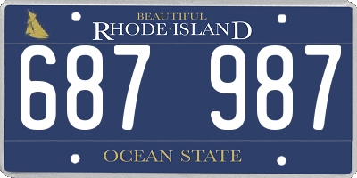 RI license plate 687987