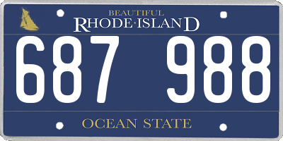 RI license plate 687988