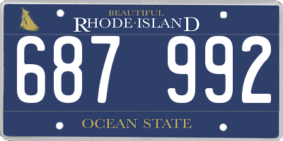 RI license plate 687992