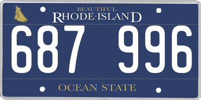 RI license plate 687996