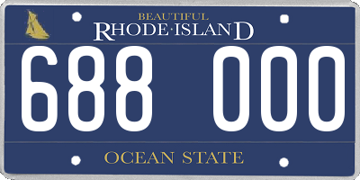 RI license plate 688000