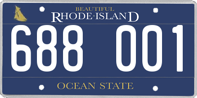 RI license plate 688001