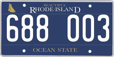 RI license plate 688003