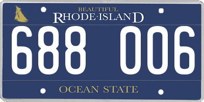 RI license plate 688006