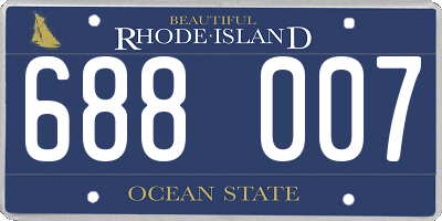RI license plate 688007
