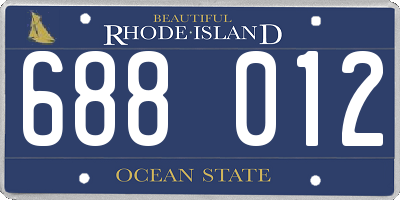 RI license plate 688012