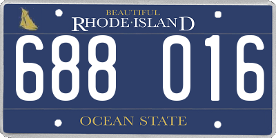 RI license plate 688016