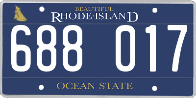 RI license plate 688017