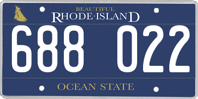 RI license plate 688022