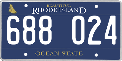RI license plate 688024