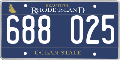 RI license plate 688025