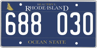 RI license plate 688030