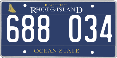RI license plate 688034
