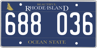 RI license plate 688036