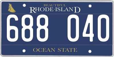 RI license plate 688040
