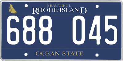 RI license plate 688045