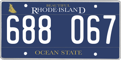 RI license plate 688067