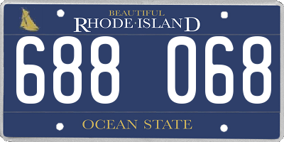 RI license plate 688068