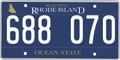 RI license plate 688070