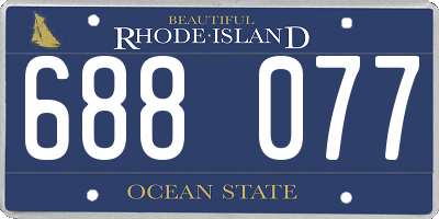 RI license plate 688077