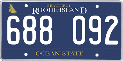 RI license plate 688092