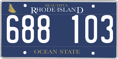 RI license plate 688103