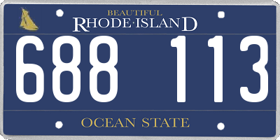 RI license plate 688113