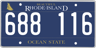 RI license plate 688116