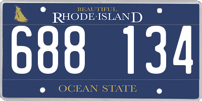 RI license plate 688134