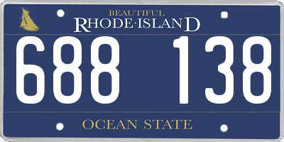 RI license plate 688138