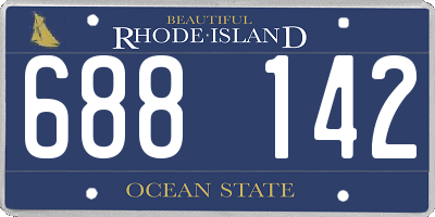 RI license plate 688142